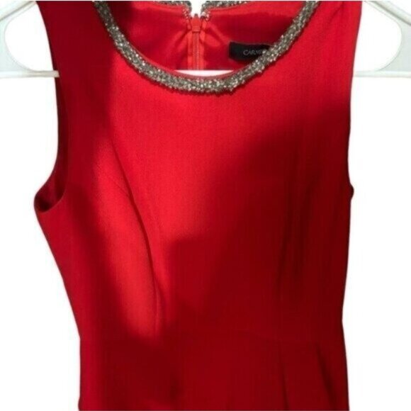 Carmen Marc Valvo Cocktail holiday dress Peplum Money Luxury Classic Sexy Fairy - Picture 4 of 11